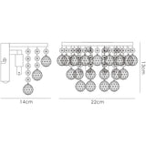 Atla 2 Light Crystal Wall Light With Switch - Chrome/Black