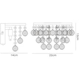 Atla 2 Light Crystal Wall Light With Switch - Chrome