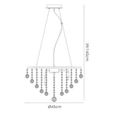 Atla 45cm 8 Light Crystal Chandelier - Polished Chrome
