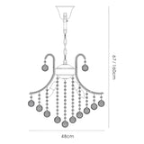 Bask 48cm Round 4 Light Crystal Chandelier - Polished Chrome
