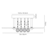 Delmar 4 Light Square Glass/Crystal Flush Ceiling Light - Polished Chrome