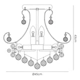 Pearl 9 Light Crystal Semi-Flush Ceiling Light - Polished Chrome