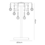 Atla 3 Light Crystal Table Lamp - Polished Chrome