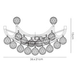 Cesto 2 Light Crystal Wall Light - Polished Chrome