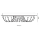 Cosmos 5 Light Crystal Flush Ceiling Light - Polished Chrome