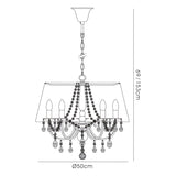 Olivia 50cm 5 Light Crystal Chandelier - Chrome With Black Shade