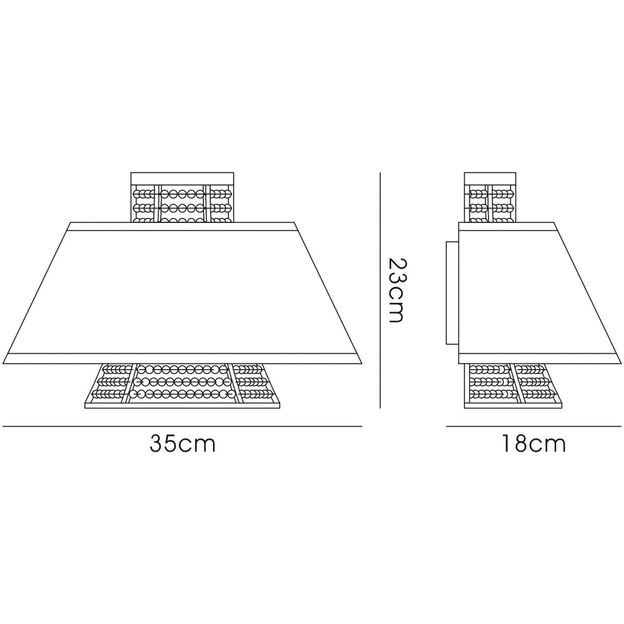 Davina 2 Light Crystal Wall Light - Chrome With White Shade