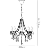 Olivia 58cm 8 Light Crystal Chandelier - Chrome (Without Shade)