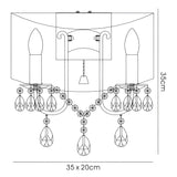 Olivia 2 Light Crystal Wall Light With Switch - Brass With Black Shade