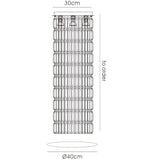 Torre 30cm Mirror Plates 4 Light Crystal Flush Chandelier - Chrome