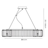 Torre 61cm 9 Light Crystal Suspension Light - Polished Chrome