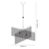 Cortina 58cm Telescopic 8 Light Crystal Chandelier - Antique Brass