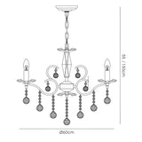 Zinta 60cm 6 Light Crystal Chandelier - Polished Chrome