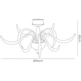 Llamas 9 Light Semi-Flush Ceiling Light - Black