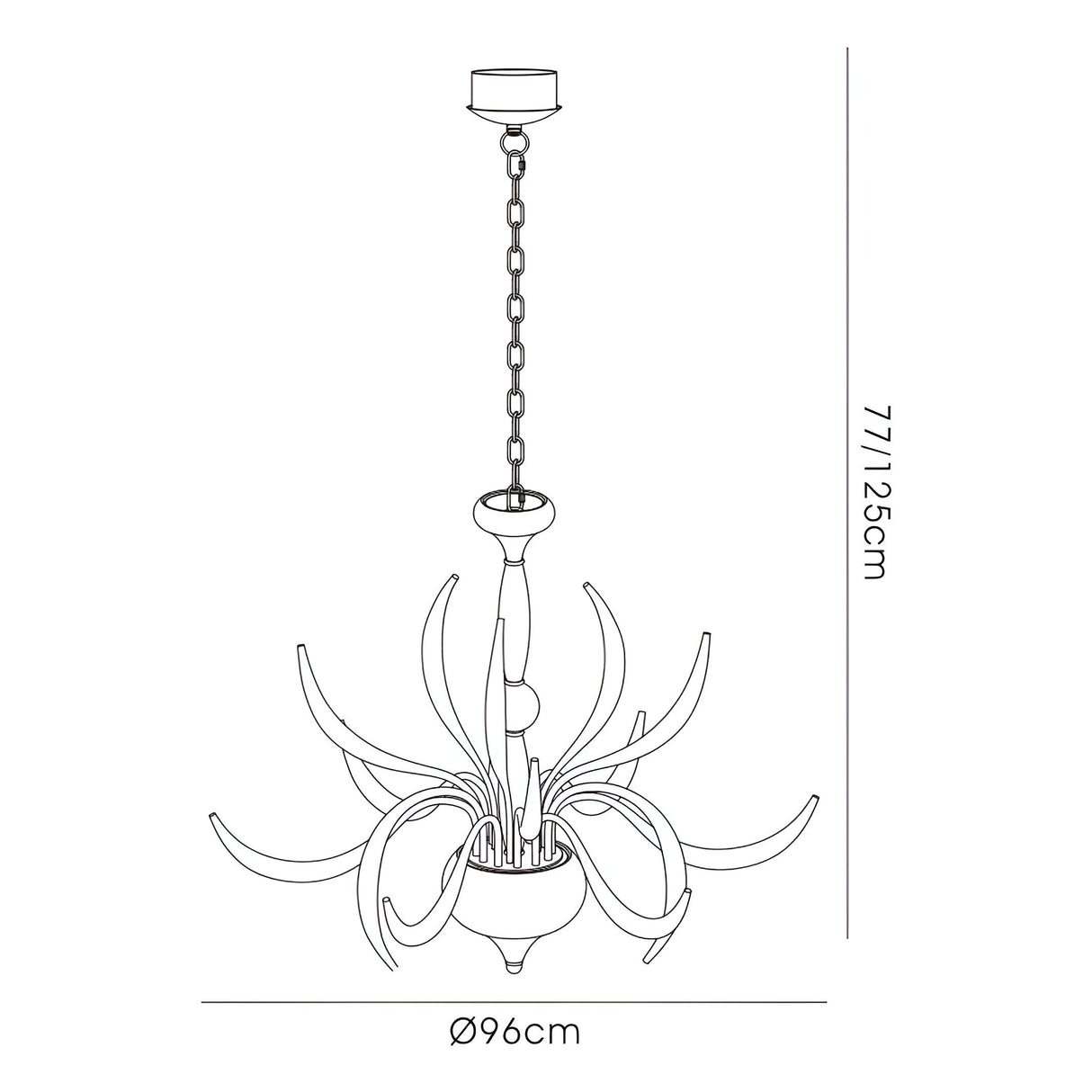 Llamas 96cm 15 Light Chandelier - White