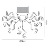 Kurlz 9 Light Crystal Semi-Flush Ceiling Light - Polished Chrome