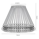 Crystal Clip-On Crystal Lampshade With Clear Glass Rods - French Gold