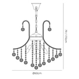 Bask 64cm Round 6 Light Crystal Chandelier - French Gold