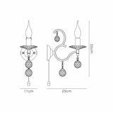 Zinta 1 Light Crystal Wall Light With Switch - Gold