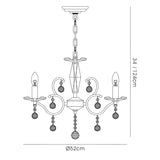 Zinta 50cm 4 Light Crystal Chandelier - French Gold