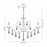 Zinta 75cm 8 Light Crystal Chandelier - French Gold