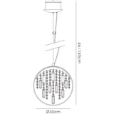 Geo 7 Light Crystal Pendant Light – Polished Chrome