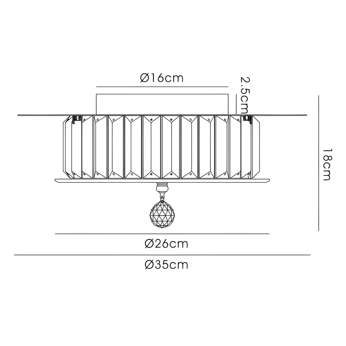 Tosca 4 Light Round Glass/Crystal Flush Ceiling Light – Chrome