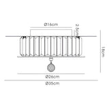 Tosca 4 Light Round Glass/Crystal Flush Ceiling Light – Chrome