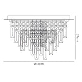 Maddison 6 Light Round Crystal Flush Ceiling Light - Polished Chrome