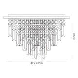 Maddison 6 Light Square Crystal Flush Ceiling Light - Polished Chrome