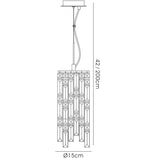 Maddison 2 Light Cylinder Crystal Pendant Light – Polished Chrome