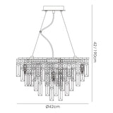Maddison 42cm Round 6 Light Crystal Chandelier - Polished Chrome