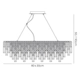 Maddison 6 Light Crystal Linear Suspension Light - Chrome