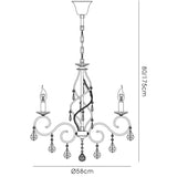 Torino 58cm 5 Light Crystal Chandelier - Polished Chrome