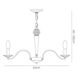 Niobe 53cm 3 Light Crystal Chandelier - Polished Chrome