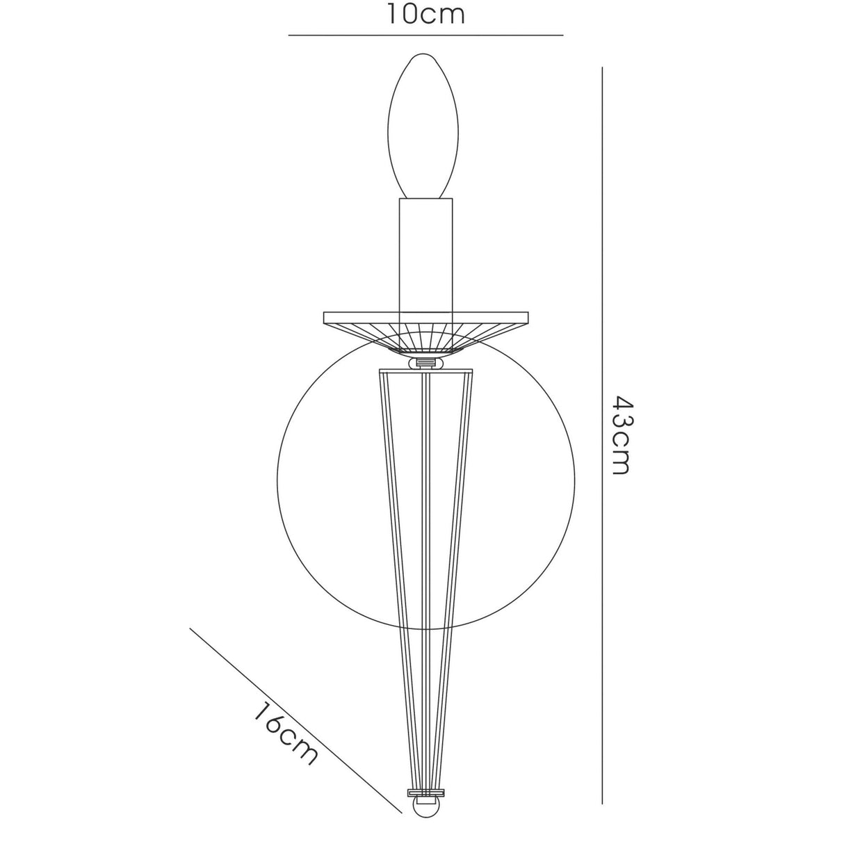 Santo 1 Light Crystal Wall Light – Polished Chrome