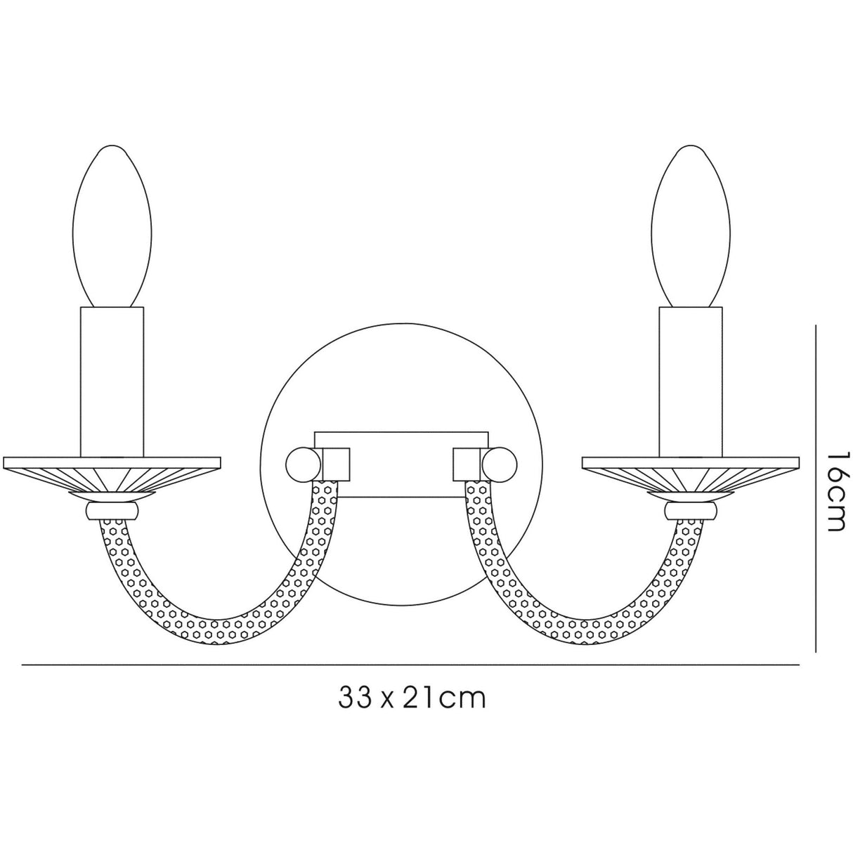 Elena 2 Light Crystal Wall Light With Switch - Gold