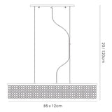 Piazza 6 Light Crystal Linear Suspension Light - Polished Chrome