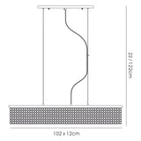 Piazza 9 Light Crystal Linear Suspension Light - Polished Chrome