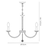 Elena 70cm 8 Light Crystal Chandelier - Polished Chrome