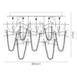 Lexi 10 Light Crystal Semi-Flush Ceiling Light - Polished Chrome