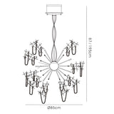 Lexi 85cm 22 Light Crystal Chandelier - Polished Chrome