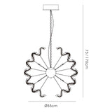 Esme 12 Light Crystal Semi-Flush Ceiling Light - Polished Chrome