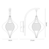 Amano 1 Light Crystal Wall Light With Switch - Chrome