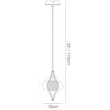 Amano 13cm 1 Light Crystal Pendant Light - Polished Chrome