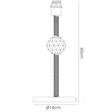 Elena 1 Light Crystal Table Lamp - Black Chrome (Without Shade)