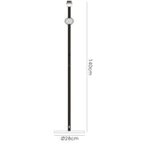 The Elena 1 Light Crystal Floor Lamp - Chrome (Without Shade) features a slim, vertical pole, a spherical crystal accent, and a flat circular base. It stands 140 cm tall with a 28 cm diameter base—ideal for modern interiors.