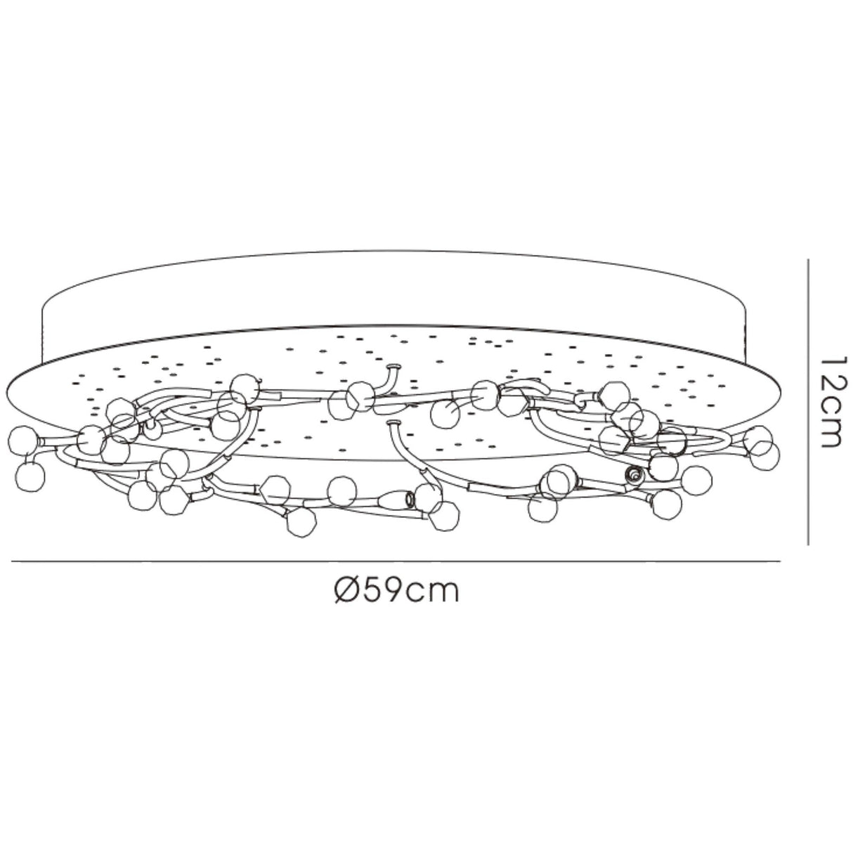 Fia 6 Light Round Crystal Flush Ceiling Light - Polished Chrome