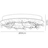 Fia 6 Light Round Crystal Flush Ceiling Light - Polished Chrome