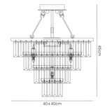 Gianni 5 Light Crystal Semi-Flush Ceiling Light - Polished Chrome